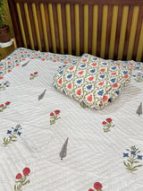 Blockprint Mulmul Reversible Quilt