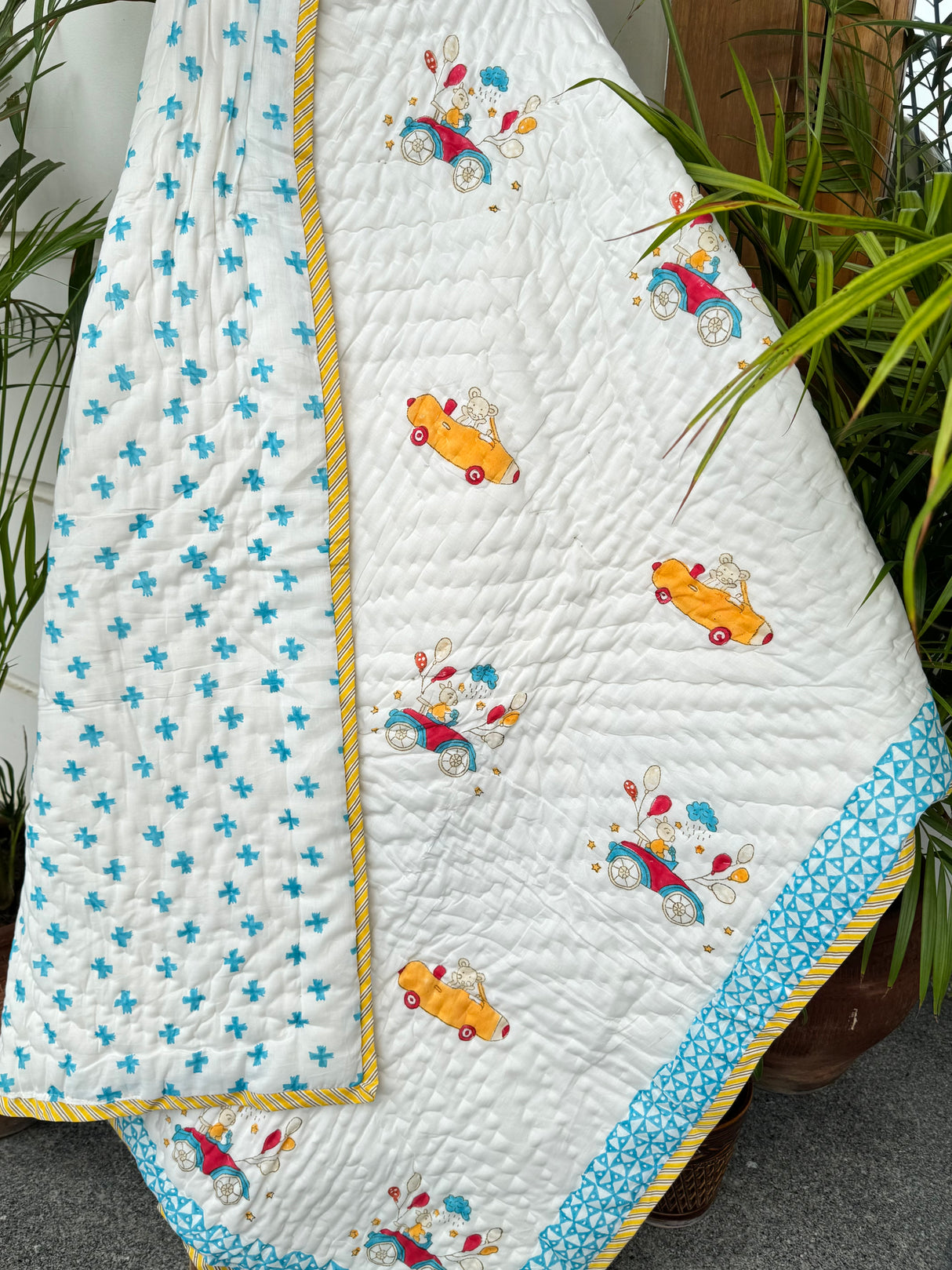 Car Kids Quilt Blockprint