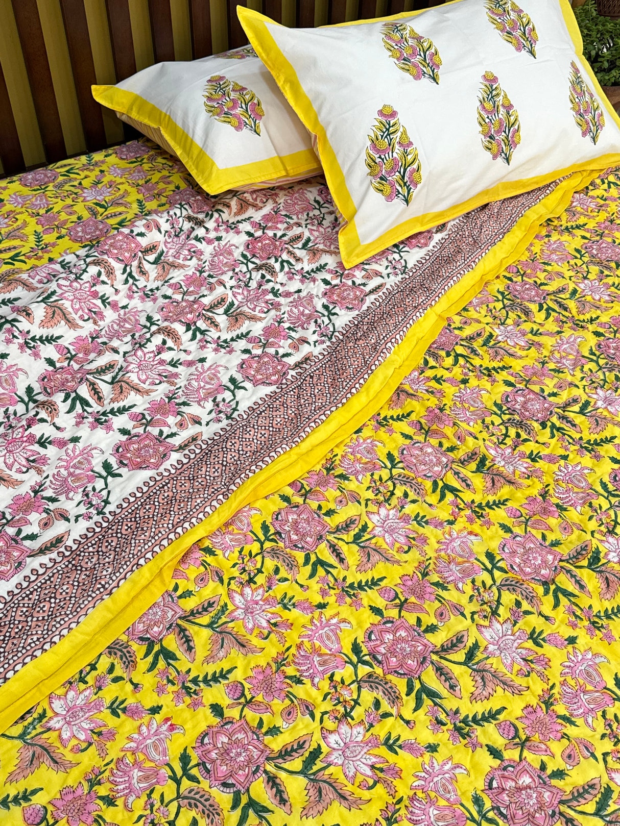 HandBlock Printed Mulmul Reversible Quilt