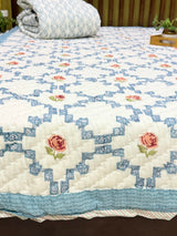 Spring Repose Handblock Print Reversible Mulmul Quilt