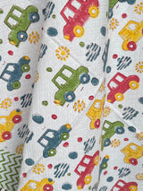 Cute Cars Blockprint Kids Towel – Cotton Jacquard Weave