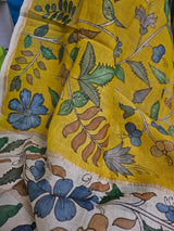 Chanderi Cotton Silk Floral Kalamkari Dupatta