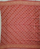 Red Pure Georgette Bandhani Blouse Fabric