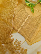 Chanderi Semi-stitched Suit Set