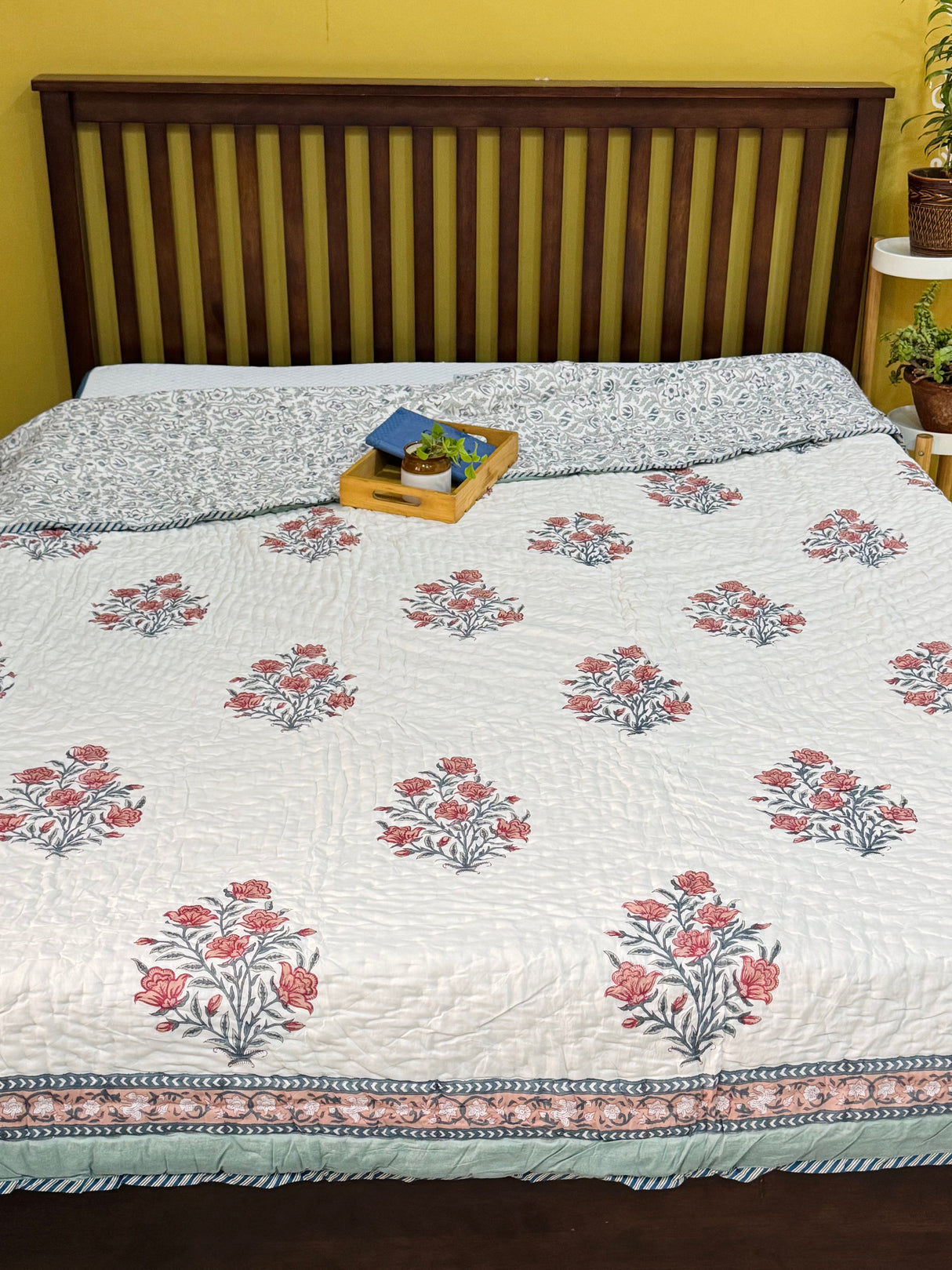 HandBlock Printed Mulmul Reversible Quilt