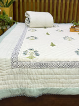 Blockprint Mulmul Reversible Quilt