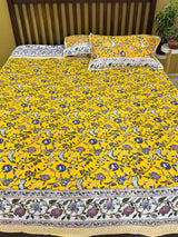 KING Size Quilted Blockprint REVERSIBLE Mulmul Bedcover (108*108 inches)