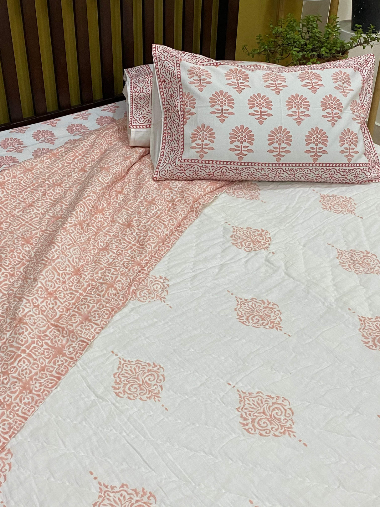 HandBlock Printed Mulmul Reversible Quilt