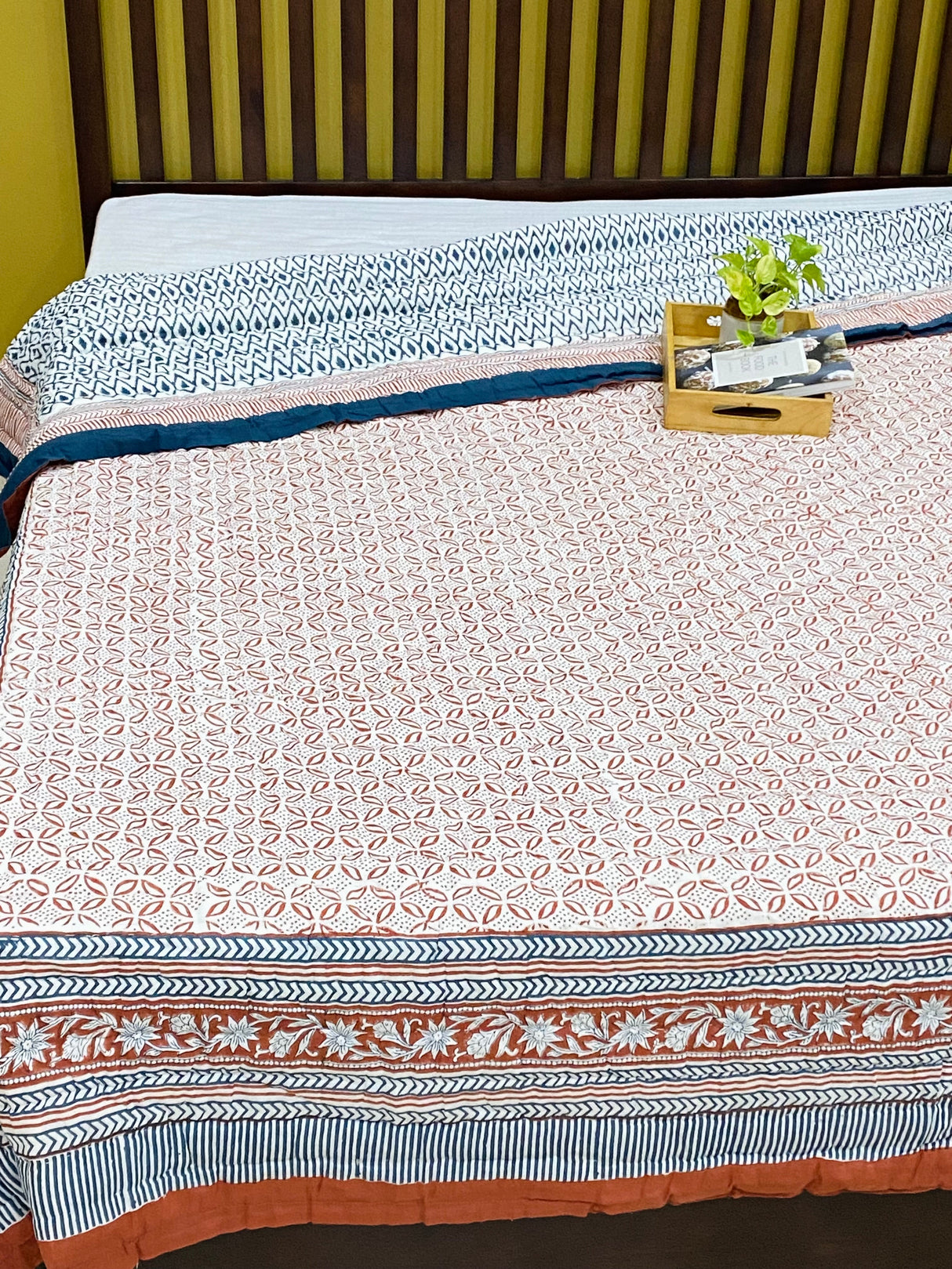 PREORDER Blockprint Mulmul Reversible Quilt (10-15 days dispatch time)