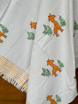 Giraffe Blockprint Soft Cotton Towel (60*30 inches)