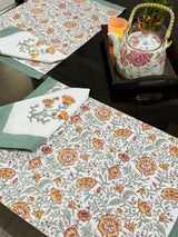 Blockprint Table Mat & Napkin Set- 6 Seater