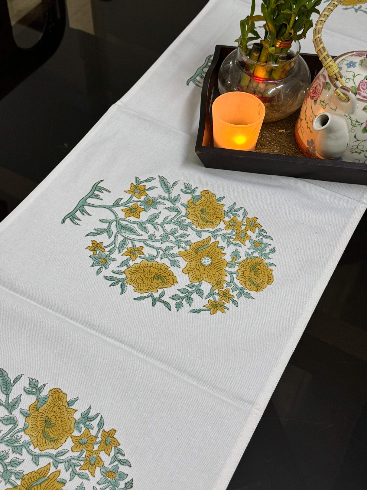 Blockprint Cotton Table Runner