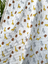 Yellow Giraffe & Lion – Layered Kids Quilt Blanket
