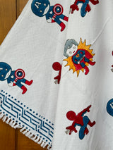 Super Heroes Blockprint Soft Cotton Towel (60*30 inches)