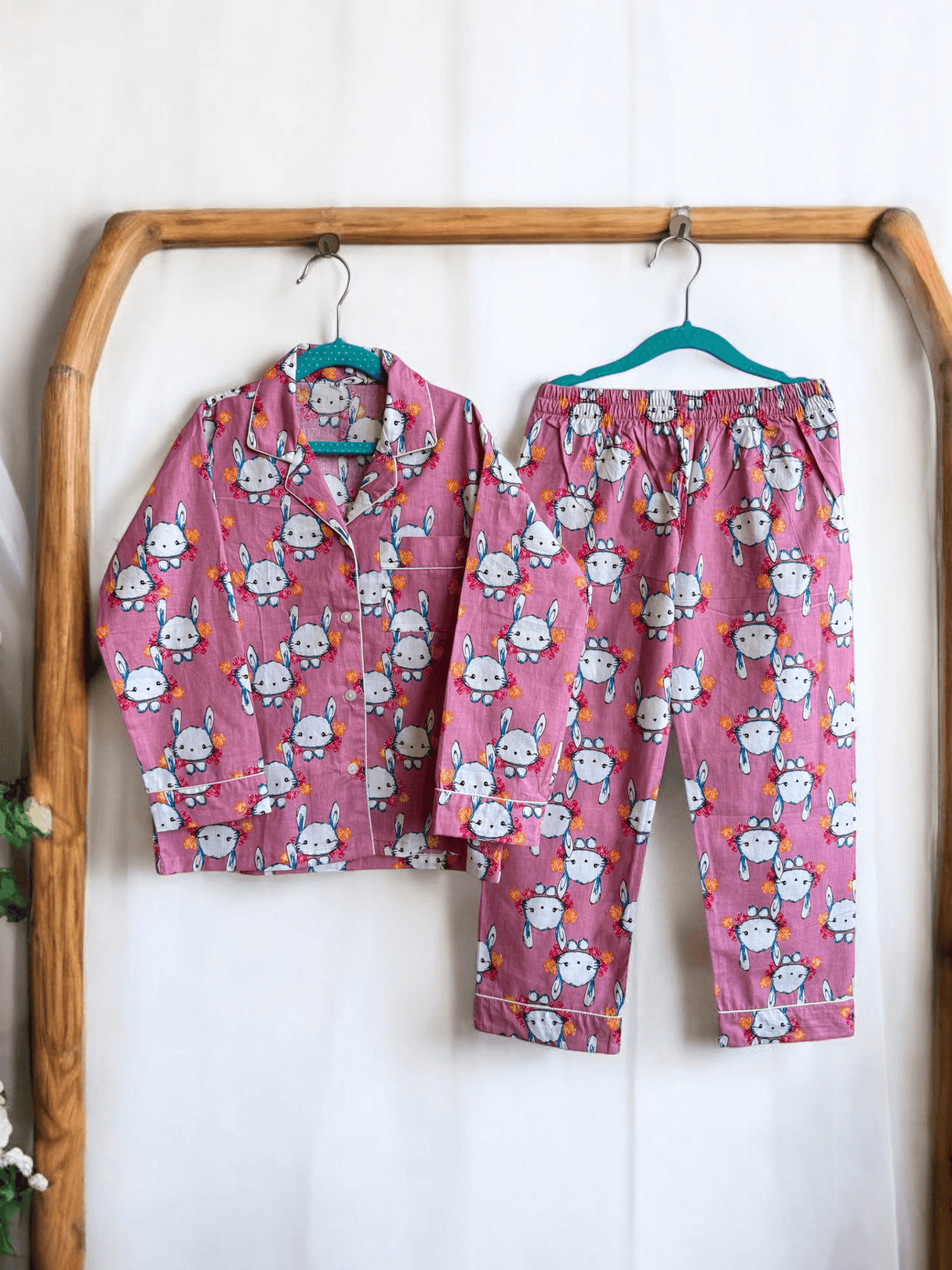 Pink Bunny Kids Night Suit Set