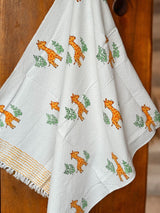 Giraffe Blockprint Soft Cotton Towel (60*30 inches)