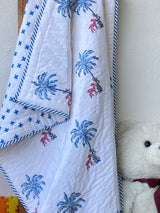 Deer Blockprint Kids Quilt