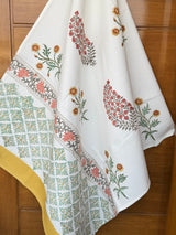 Elegant Motifs Blockprint Cotton Towel- Waffle Weave