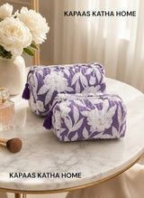 Floral Combo Set of 2 Pouches (medium and small)
