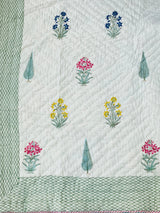 Blockprint Mulmul Reversible Quilt