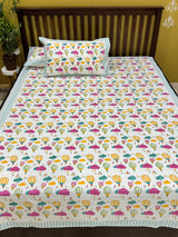 Hot Air Balloon Handblock Printed Kids Cotton Bedsheet