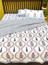 HandBlock Printed Mulmul Reversible Quilt