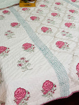 Blockprint Mulmul Reversible Quilt