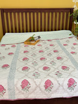 Blockprint Mulmul Reversible Quilt