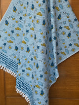 Space Adventure Blockprint Kids Towel – Cotton Jacquard Weave