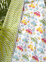 Green Cute Cars- Layered Kids Blanket