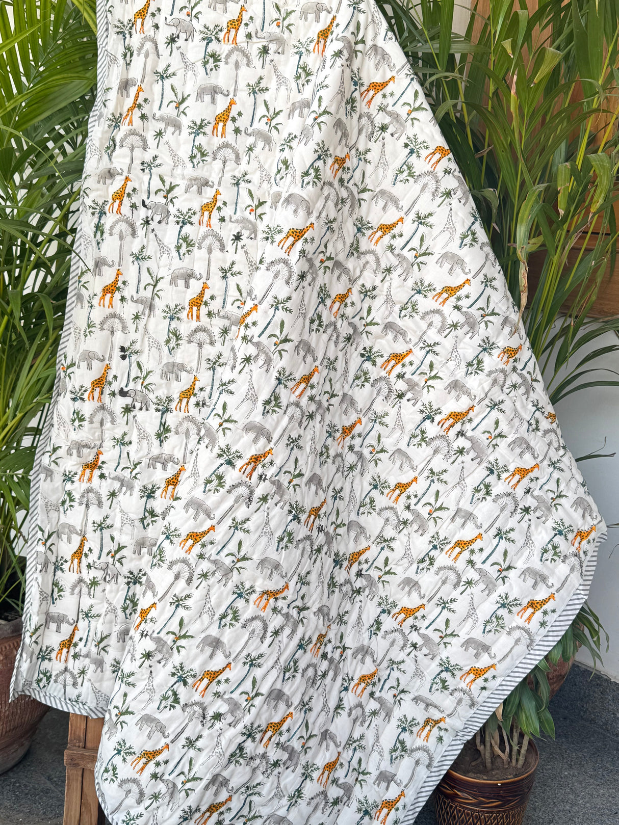 Jungle Kids Quilt Handblock Printed