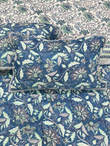 KING Size Quilted Blockprint REVERSIBLE Mulmul Bedcover (108*108 inches)