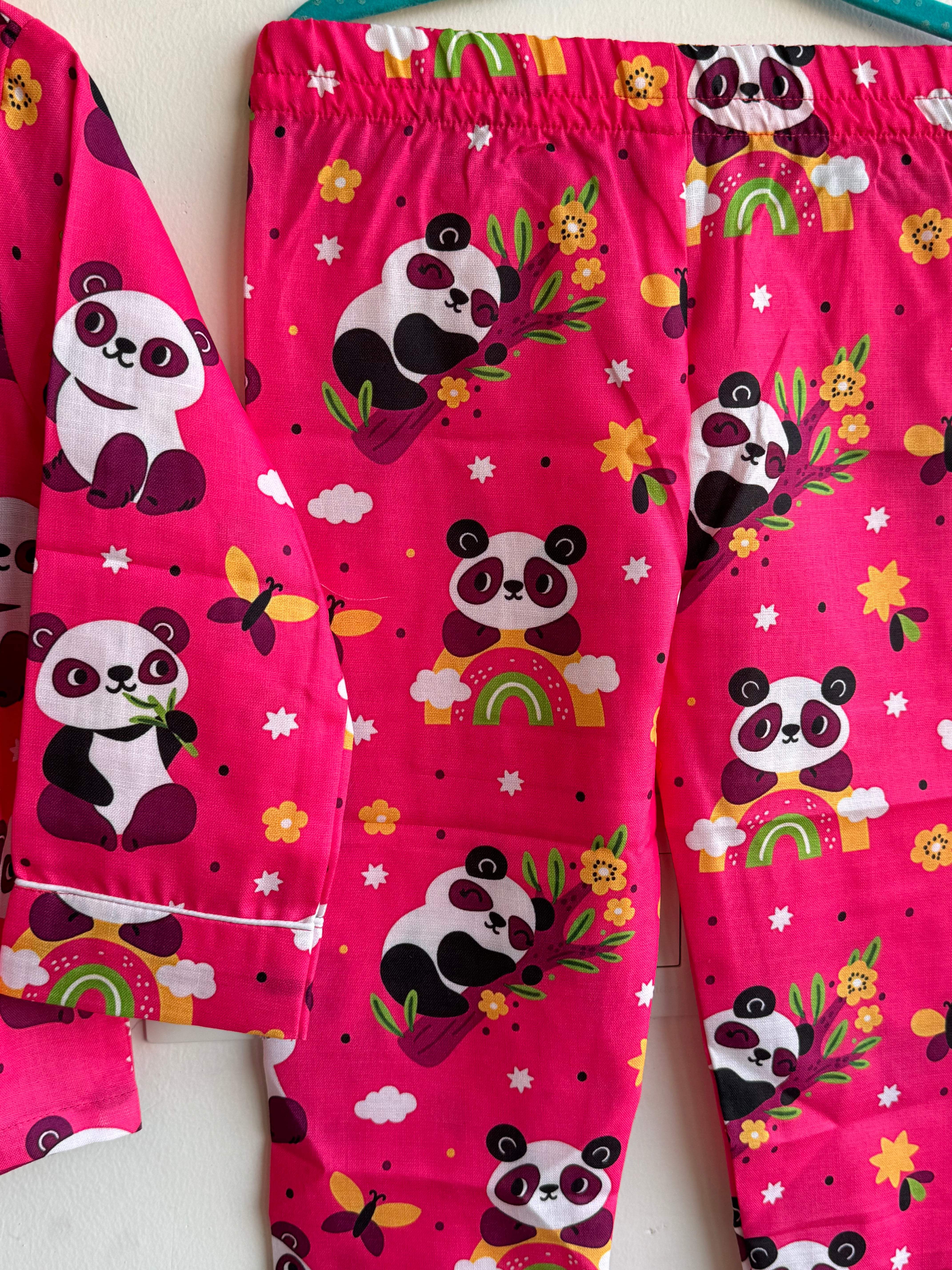 Pink Panda Kids Night Suit Set Kapaas Katha