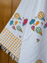 Hot Air Balloon Blockprint Kids Towel – Cotton Jacquard Weave