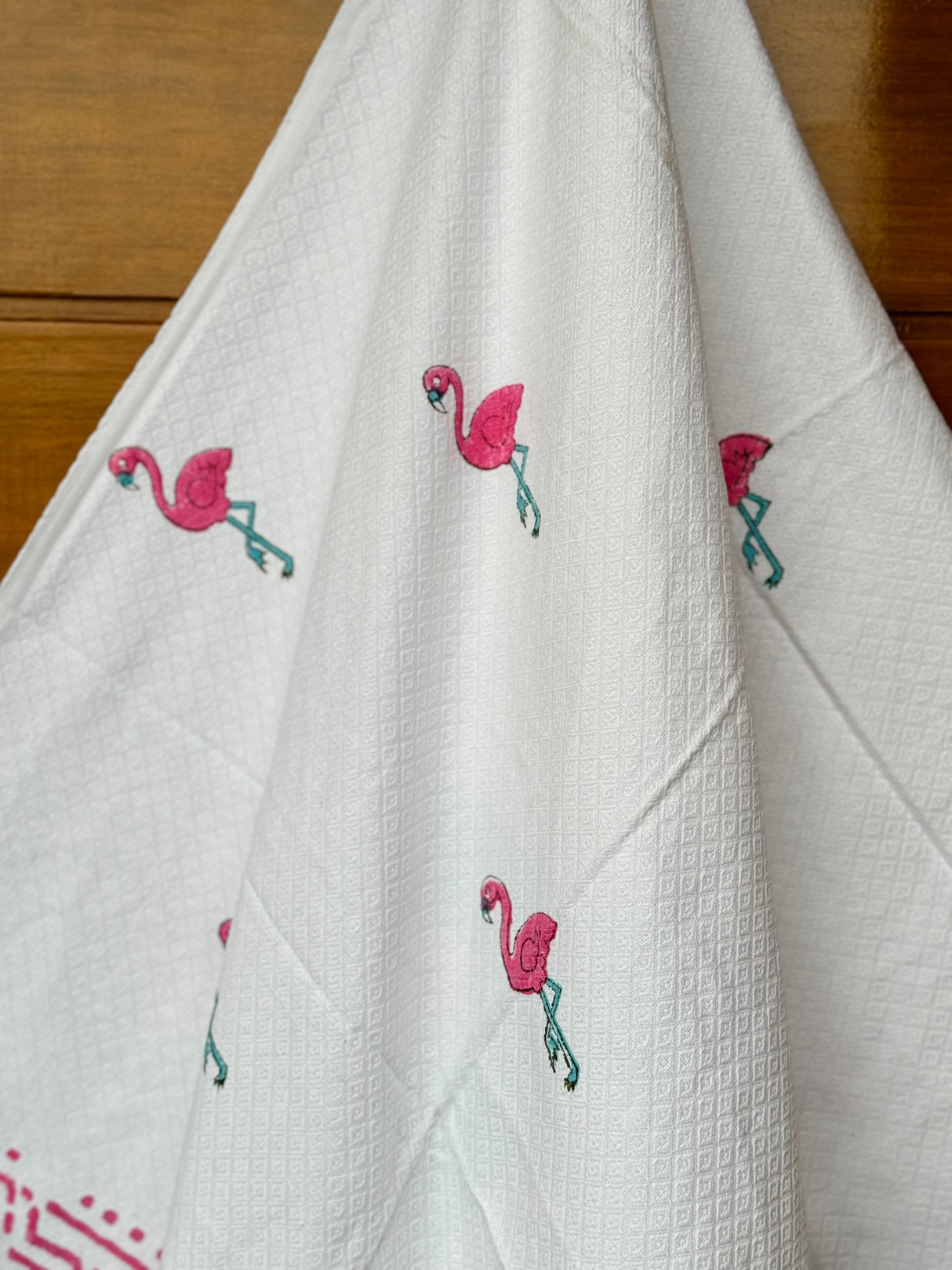 Flamingo Blockprint Soft Cotton Towel (60*30 inches)