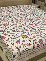 Kashmiri Embroidery Cotton Bedcover