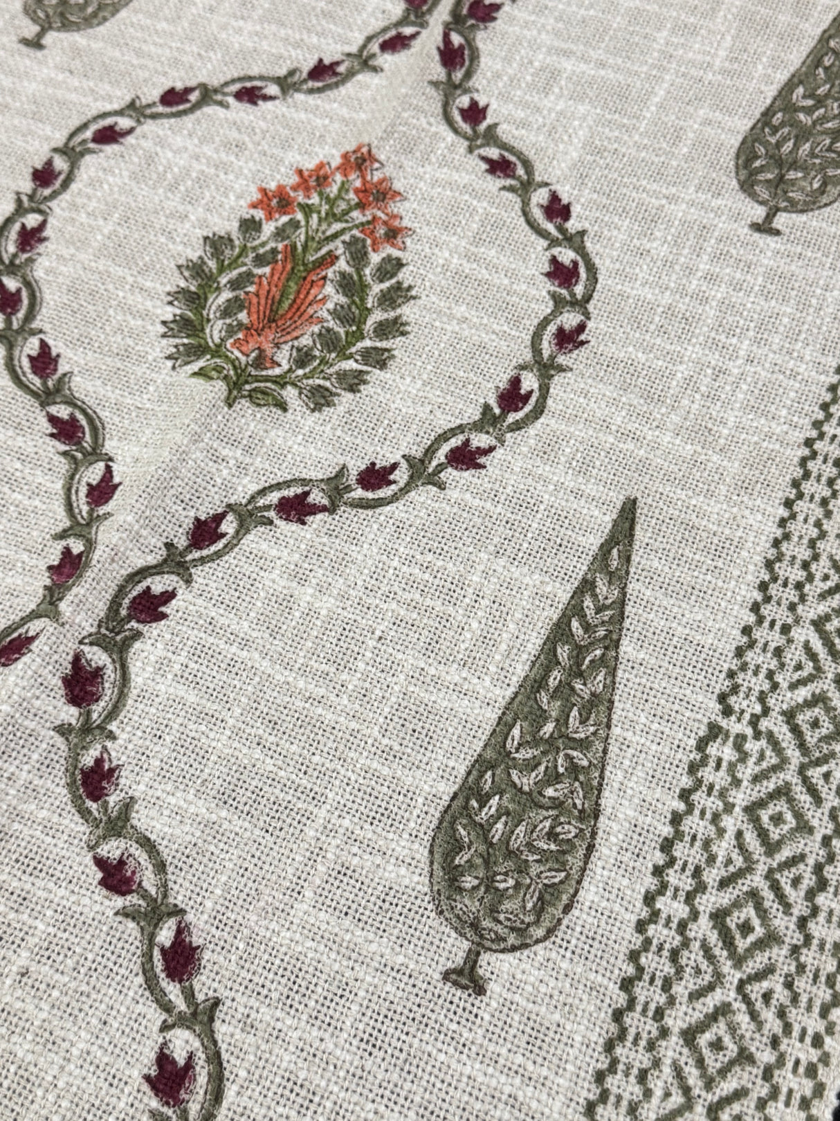 Blockprint Cotton Slub Table Runner