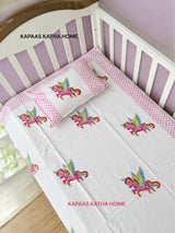 Unicorn- Baby Cot Bedding (cot sheet, quilt, pillowcase)
