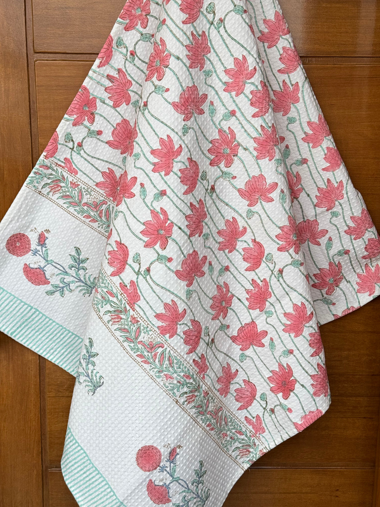 Blockprint Soft Waffle Cotton Towel (60-30 inches)