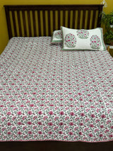 KING Size Quilted Blockprint REVERSIBLE Mulmul Bedcover (108*108 inches)