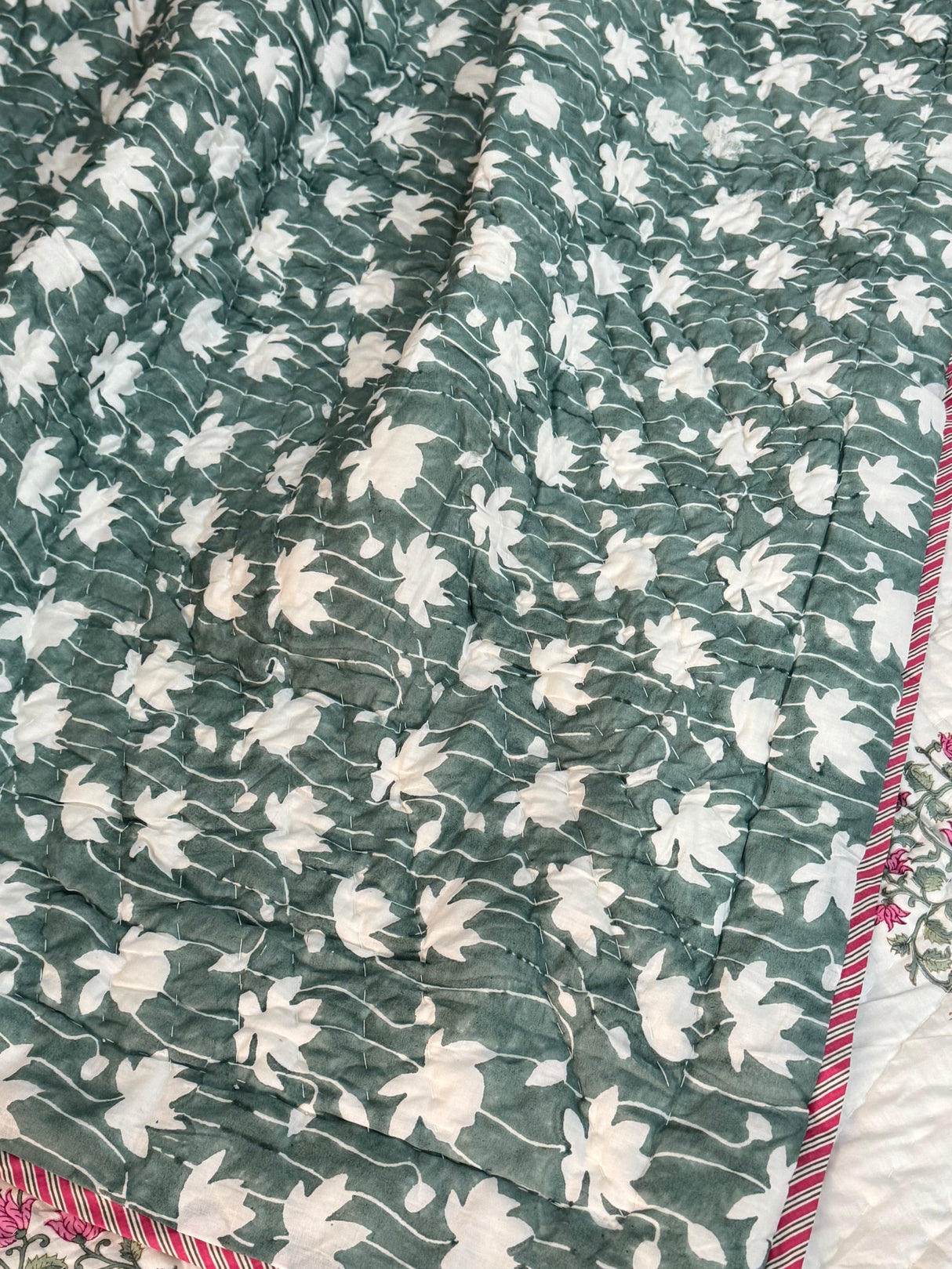 HandBlock Printed Mulmul Reversible Quilt