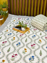 Blockprint Mulmul Reversible Quilt