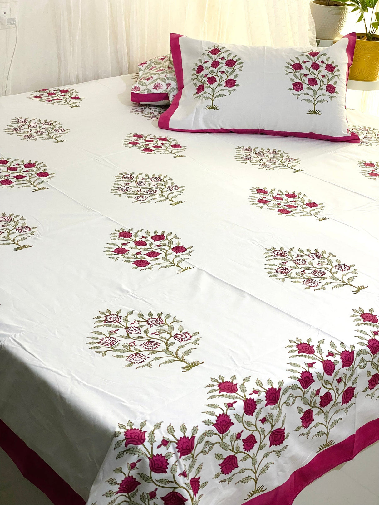 Blockprint Bedsheet & Quilt Set