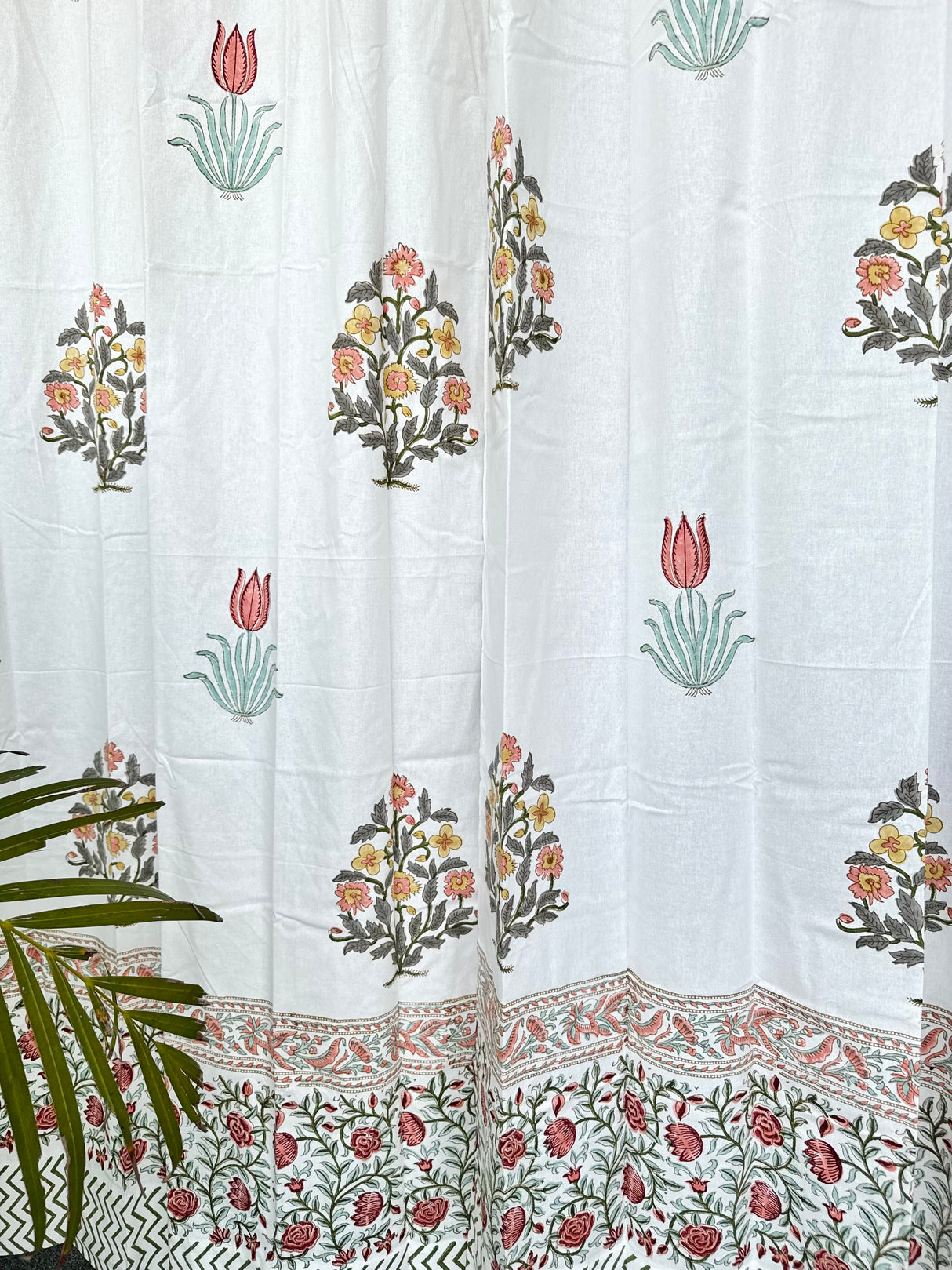 Elegant Motifs Blockprint Cotton Curtain