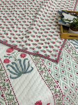 Blockprint Mulmul Reversible Quilt