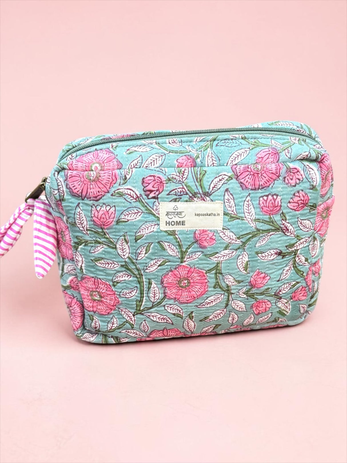 Royal Hand-Block Cotton Quilted Utility Pouch