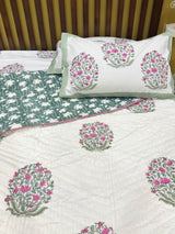 HandBlock Printed Mulmul Reversible Quilt