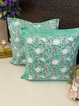 Pair of Handblock Printed Cushion Covers- 16*16 inches