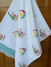 Beach Theme Blockprint Soft Cotton Towel (60*30 inches)