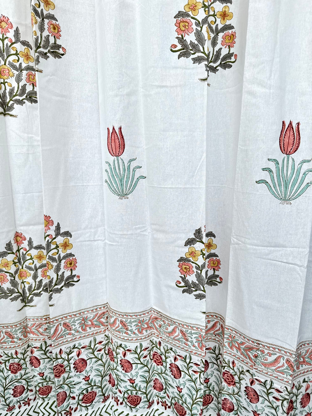 Elegant Motifs Blockprint Cotton Curtain